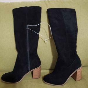 Suede Black Boots